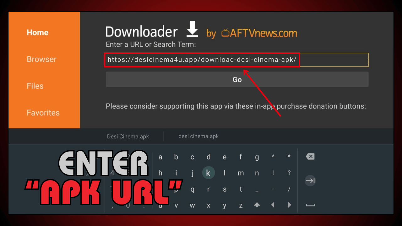 Enter APK URL
