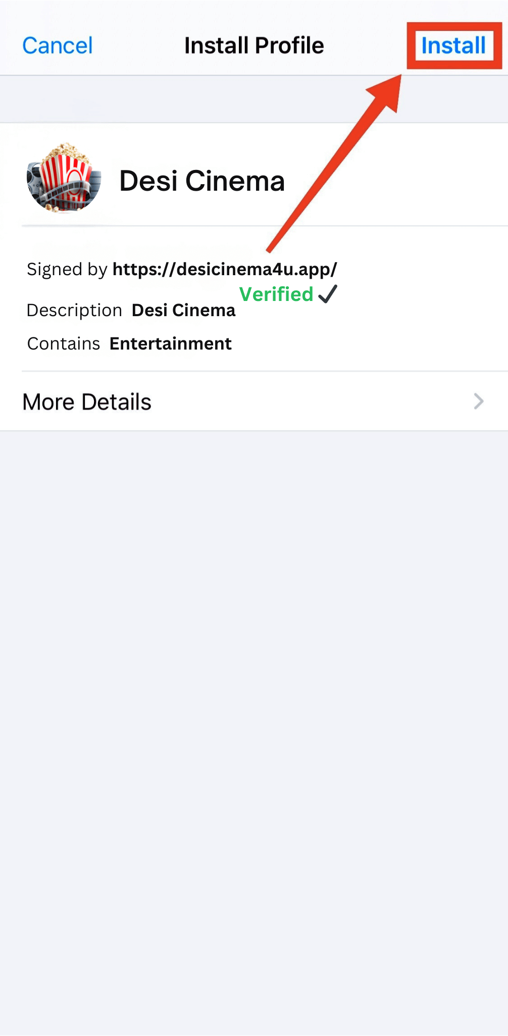 Start Installation on iOS