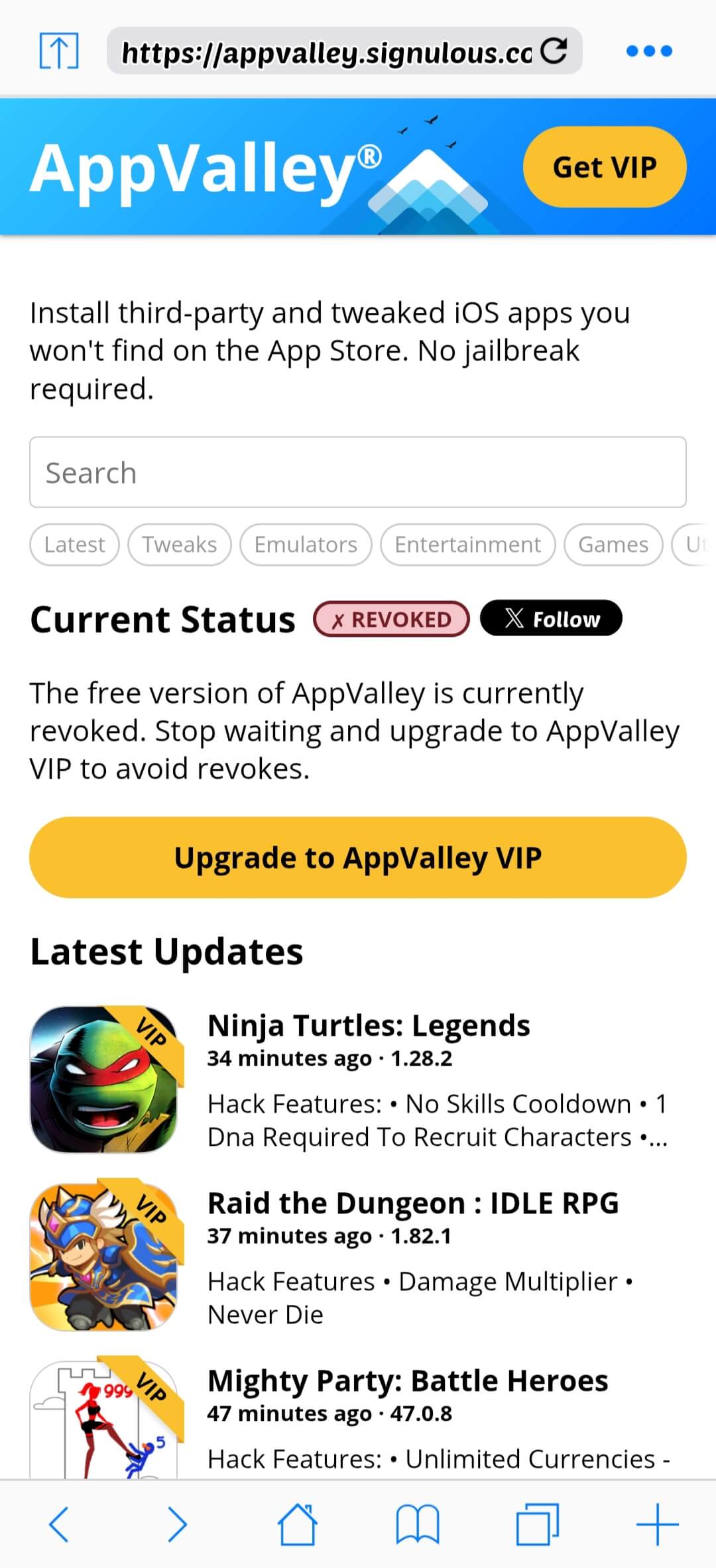 Visit AppValley Website