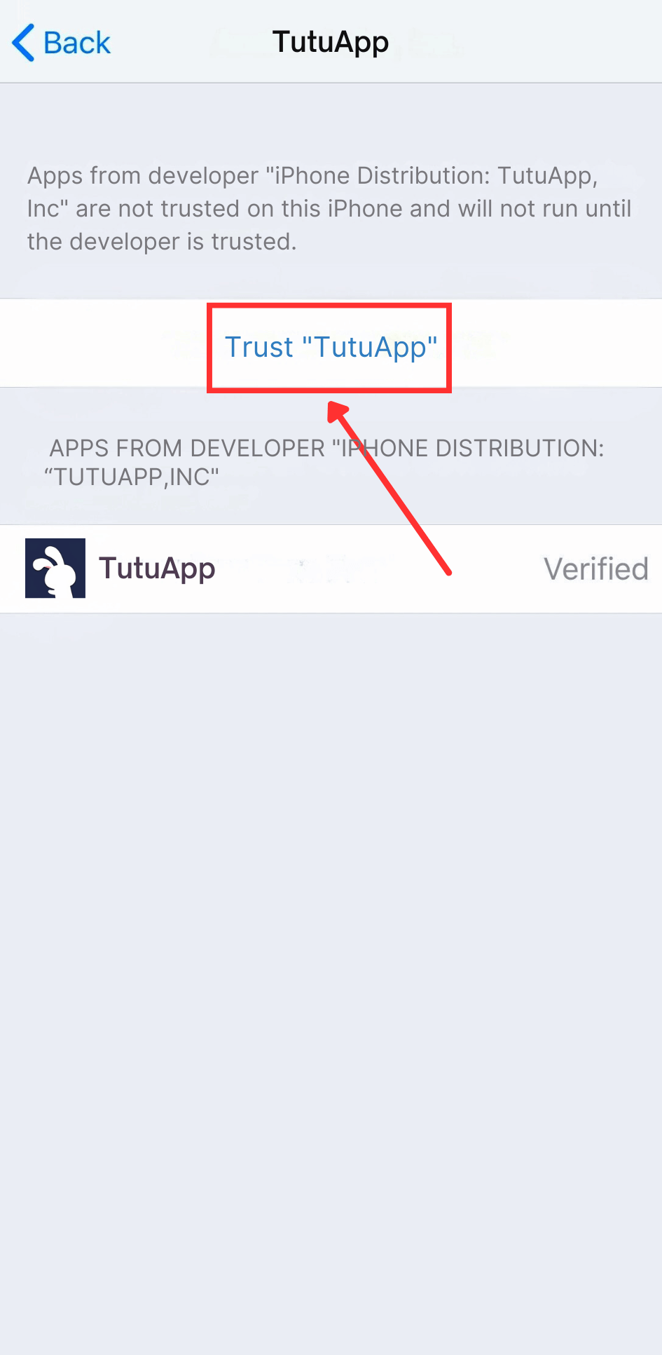 Trust TutuApp Certificate